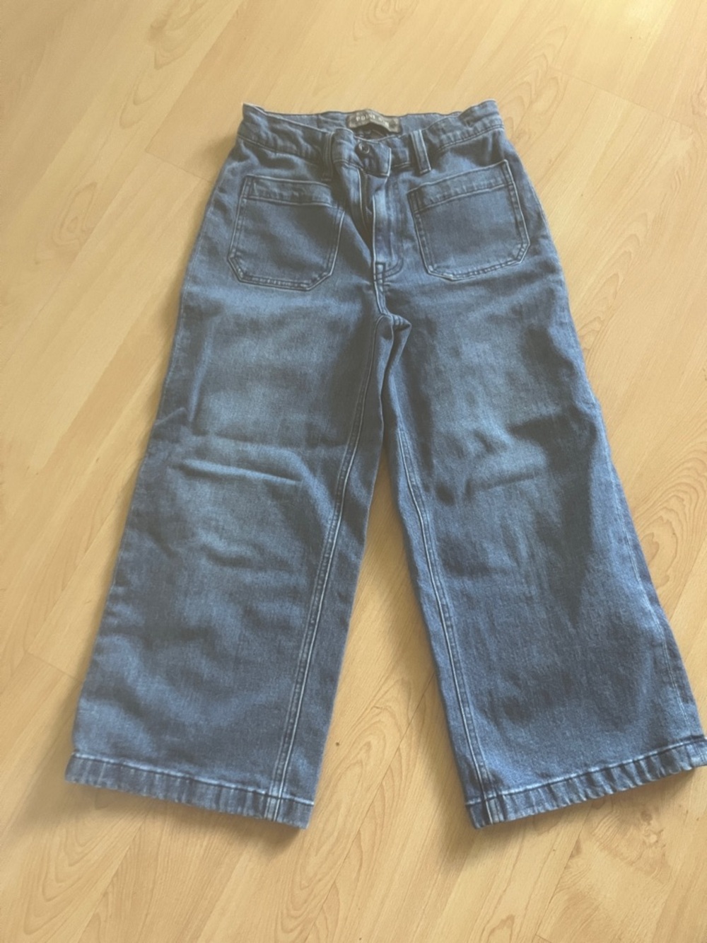 Wide-Leg Cropped Women’s Jeans - Blue